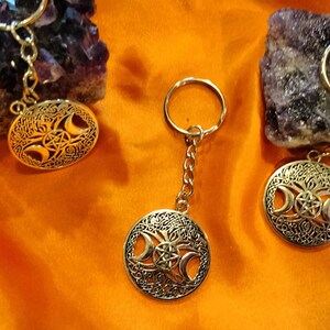 Triple moon goddess star pendant charm