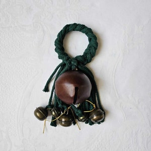 Handmade Witch Bells: Deep Green Spiritual Door Ward