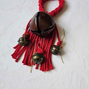 Red Witch Bells: Handmade Spiritual Home Ward Decor