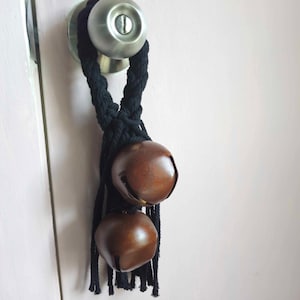 Handmade Witch Bells: Large Double Bells, Black Spiritual Ward