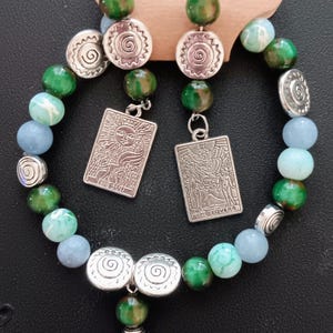 Tarot Card Jewelry Set: Beaded Bracelet and Earrings
