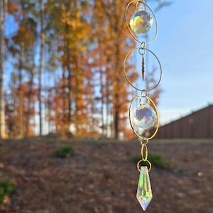 Celestial Sun Catcher • Crystal Window Prism • Rainbow Maker • Gothic Gift • Handmade Sunlight Catcher