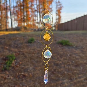 Celestial Sun Catcher • Crystal Window Prism • Rainbow Maker • Gothic Gift • Handmade Sunlight Catcher