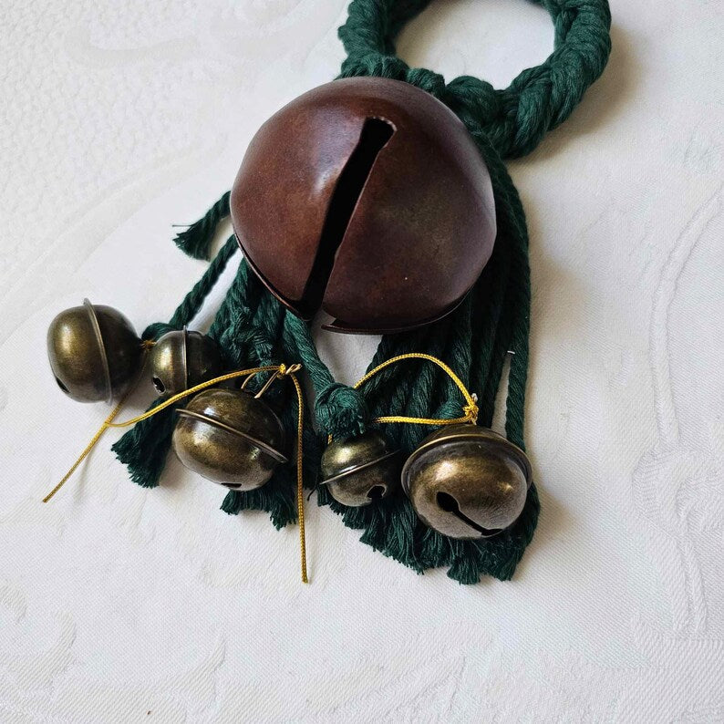 Handmade Witch Bells: Deep Green Spiritual Door Ward