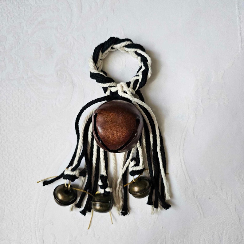 Handmade Witch Bells: Black & White Spiritual Home Ward Decor