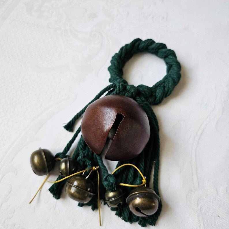 Handmade Witch Bells: Deep Green Spiritual Door Ward