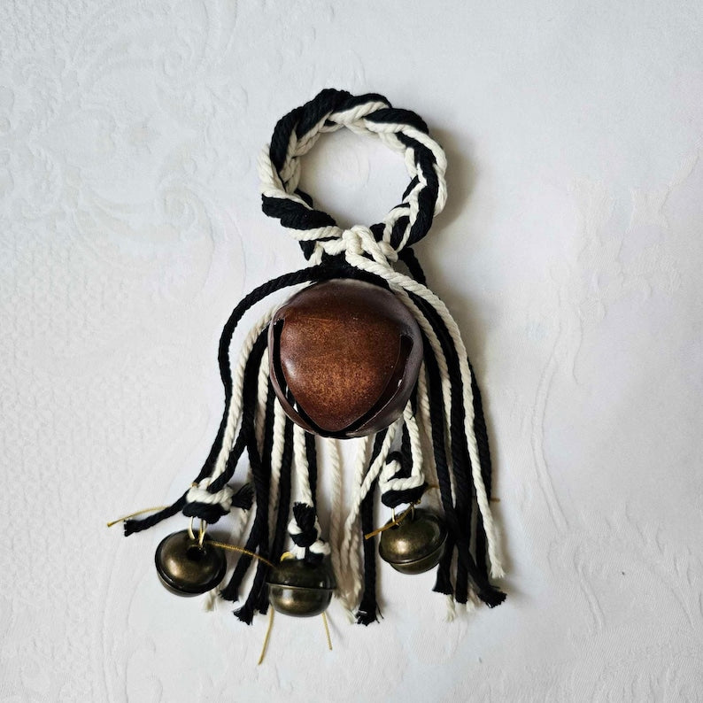 Handmade Witch Bells: Black & White Spiritual Home Ward Decor