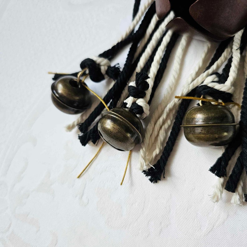 Handmade Witch Bells: Black & White Spiritual Home Ward Decor