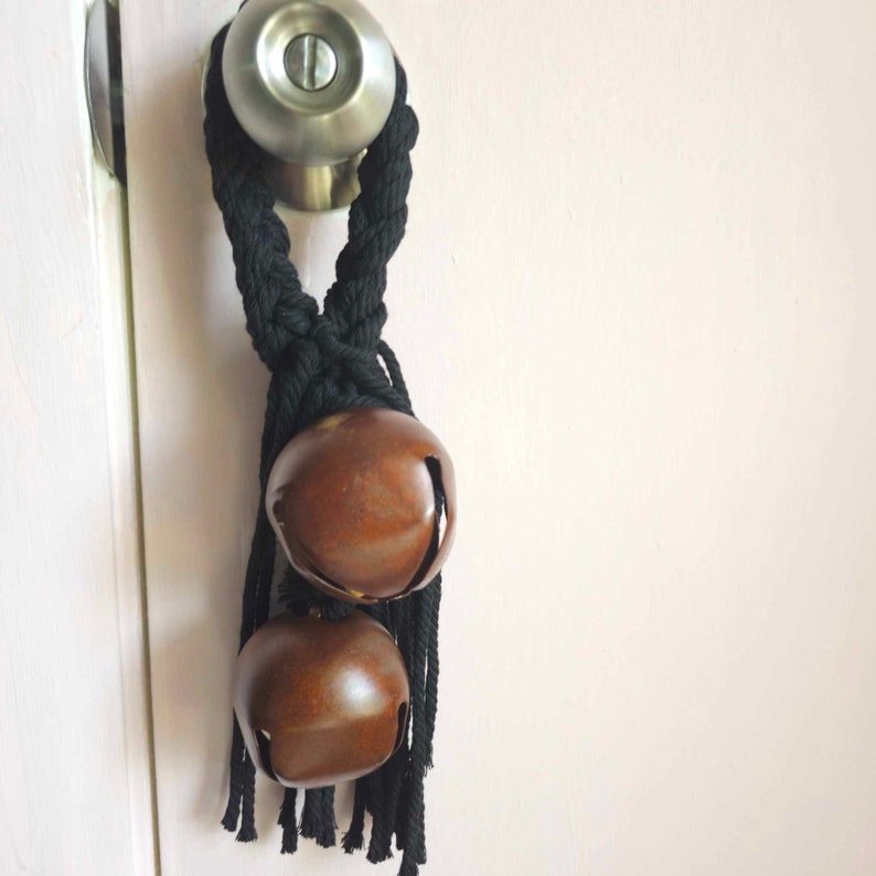 Handmade Witch Bells: Large Double Bells, Black Spiritual Ward