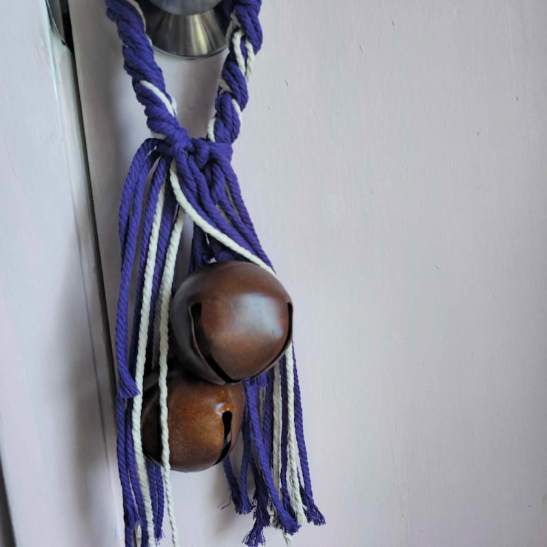 Handmade Witch Bells: Purple & White Spiritual Ward Decor
