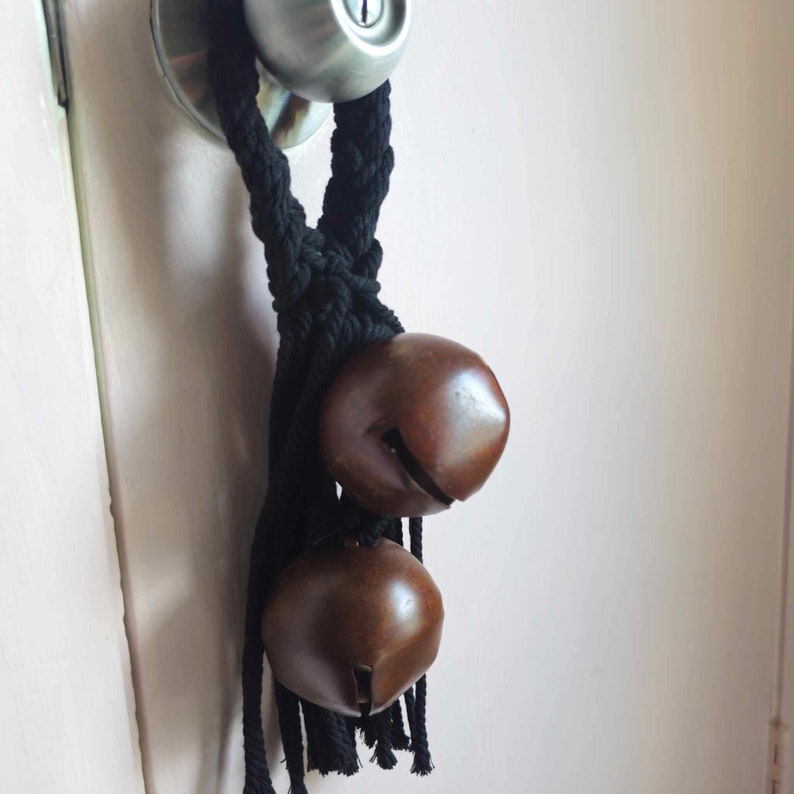 Handmade Witch Bells: Large Double Bells, Black Spiritual Ward