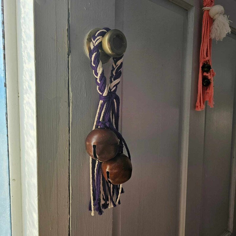 Handmade Witch Bells: Purple & White Spiritual Ward Decor