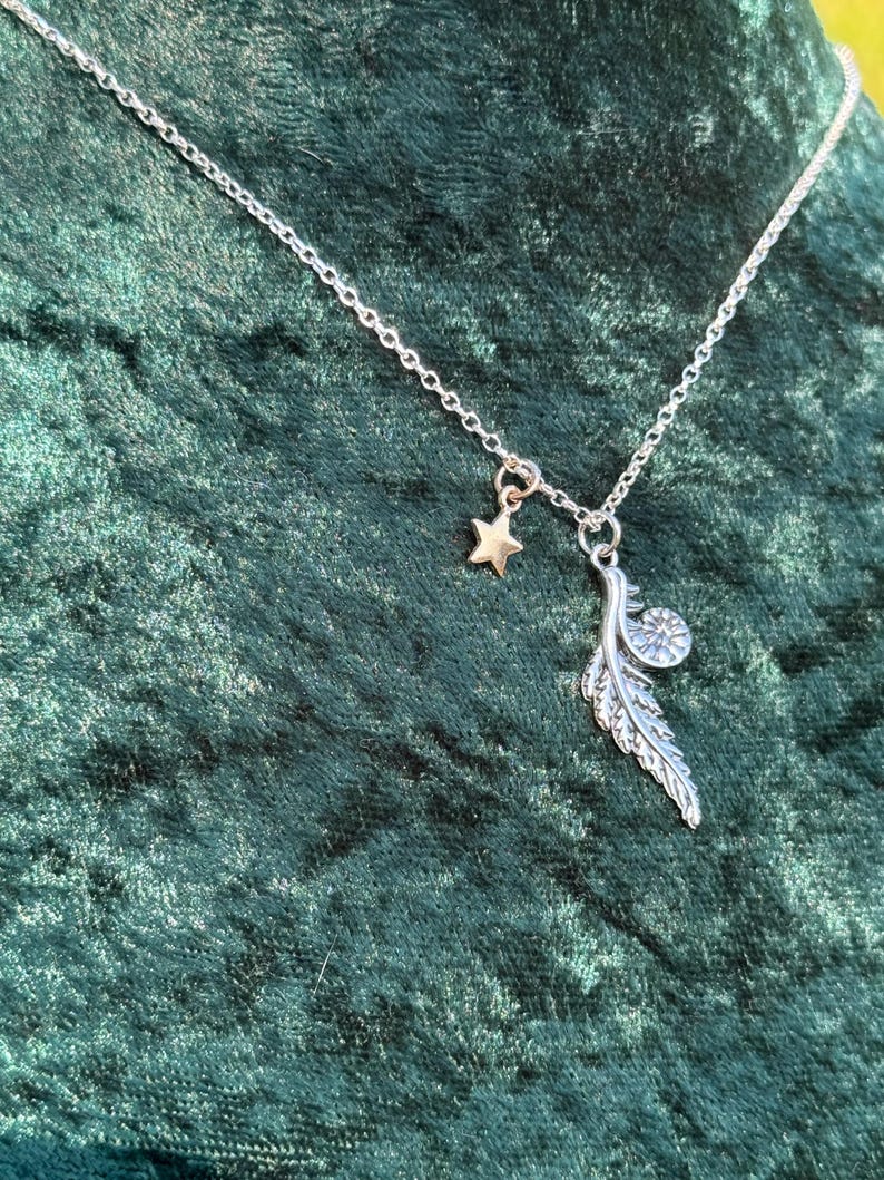 Stirling Silver And Bronze Twilight Fern Necklace