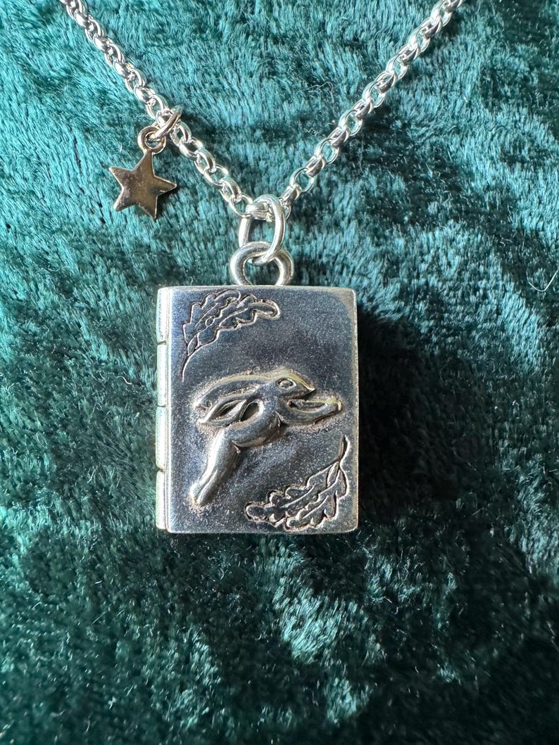 Stirling Silver And Bronze Leaping Hare Moon Gazing Hare Locket