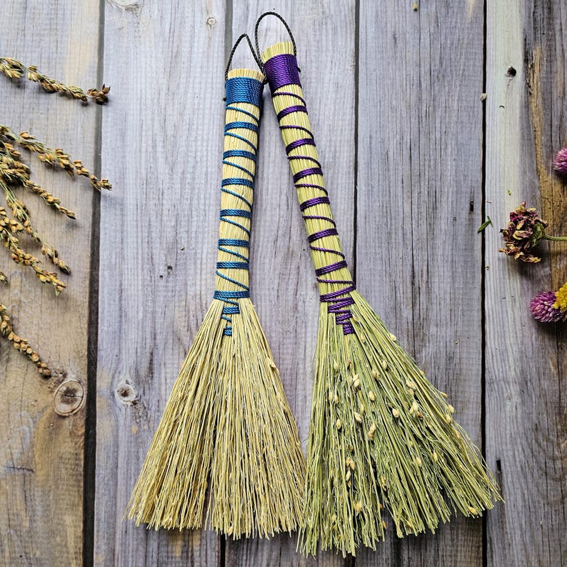 Handmade Mini Altar Broom: Hawktail Whisk, Cottagecore Decor