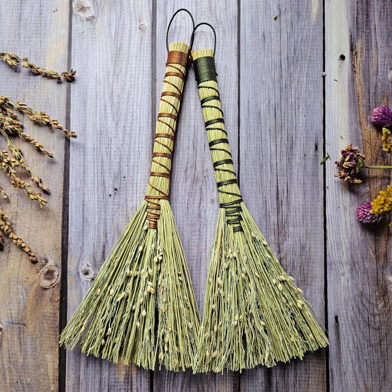 Handmade Mini Altar Broom: Hawktail Whisk, Cottagecore Decor