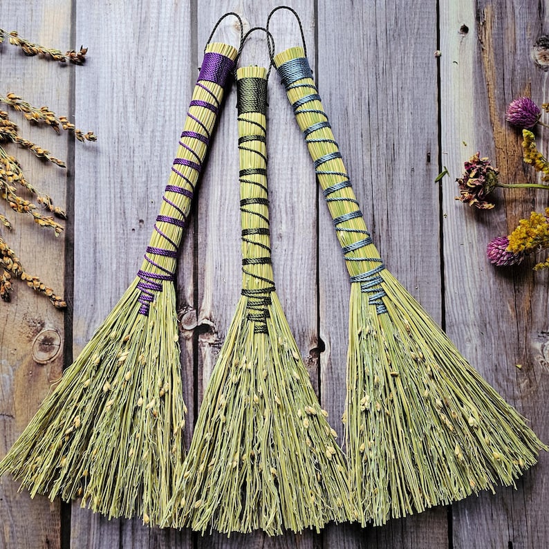 Handmade Mini Altar Broom: Hawktail Whisk, Cottagecore Decor