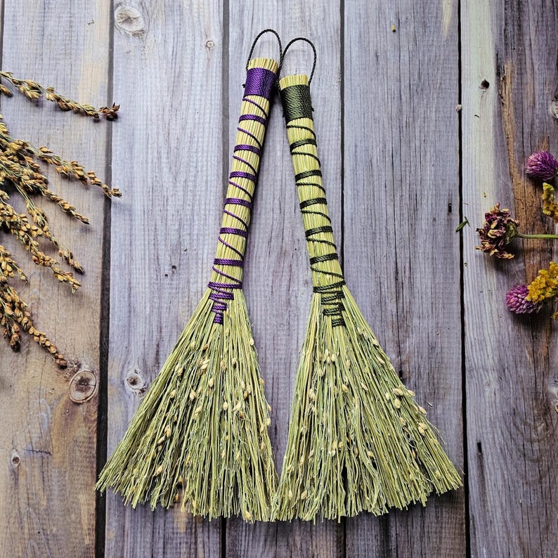 Handmade Mini Altar Broom: Hawktail Whisk, Cottagecore Decor