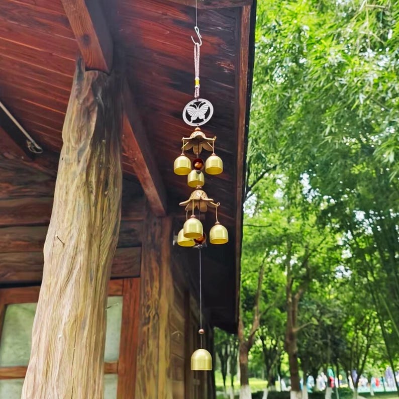 Feng Shui Brass Bell Wind Chime: Garden & Meditation Decor