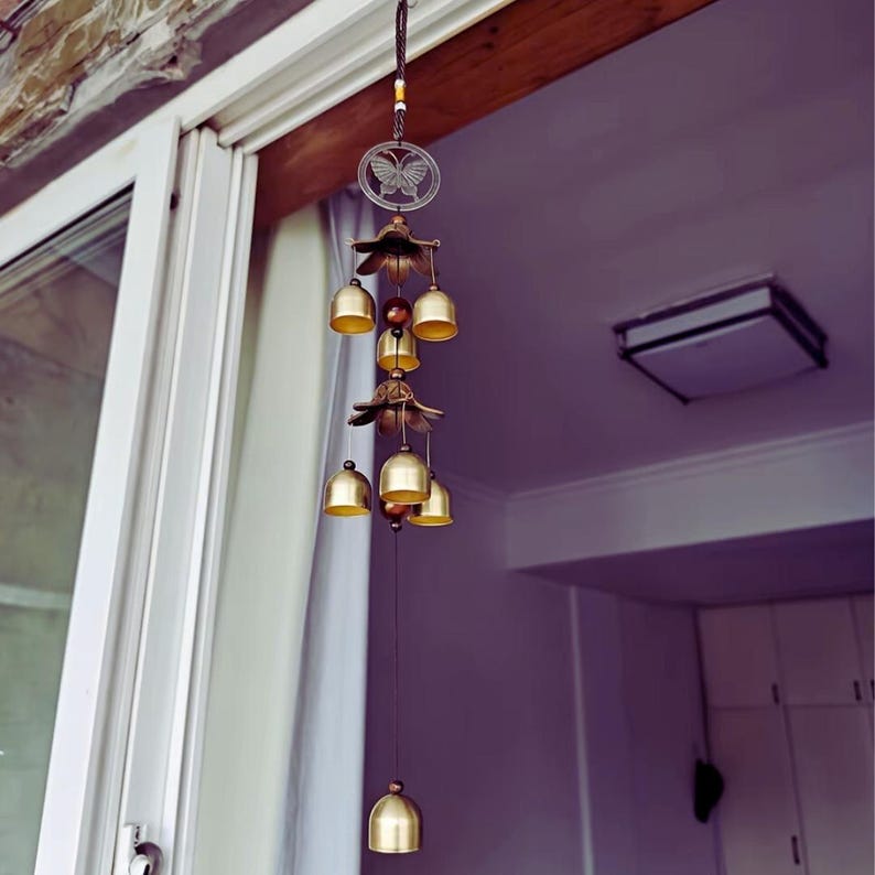 Feng Shui Brass Bell Wind Chime: Garden & Meditation Decor