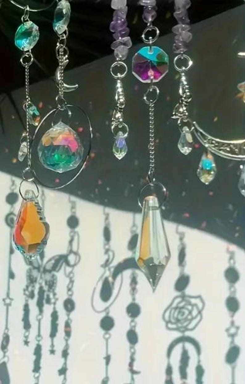 Crystal Suncatcher Kit, Owl & Moon 420pc Rainbow Light Catcher Craft Set, Boho Window Hanging, Gift for DIY Maker, Enchanted Home Accessory