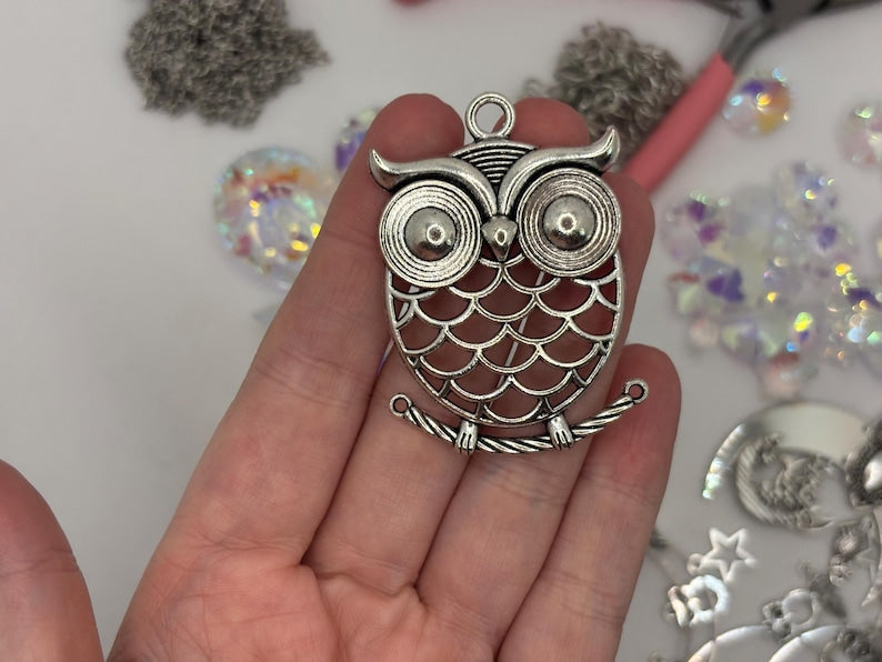 Crystal Suncatcher Kit, Owl & Moon 420pc Rainbow Light Catcher Craft Set, Boho Window Hanging, Gift for DIY Maker, Enchanted Home Accessory