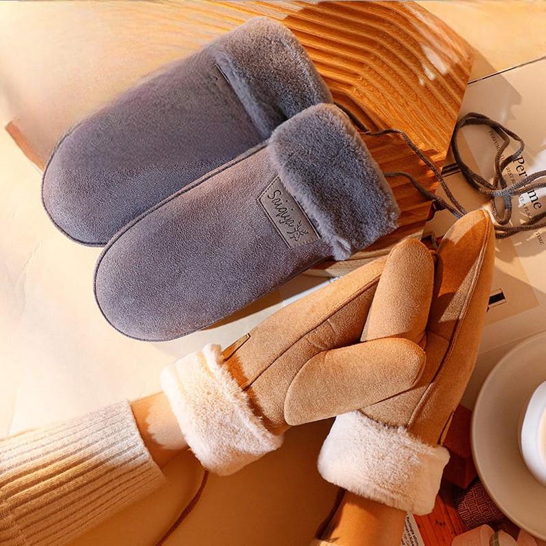 Plush Fleece Lined Mittens, Winter Hand Warmers