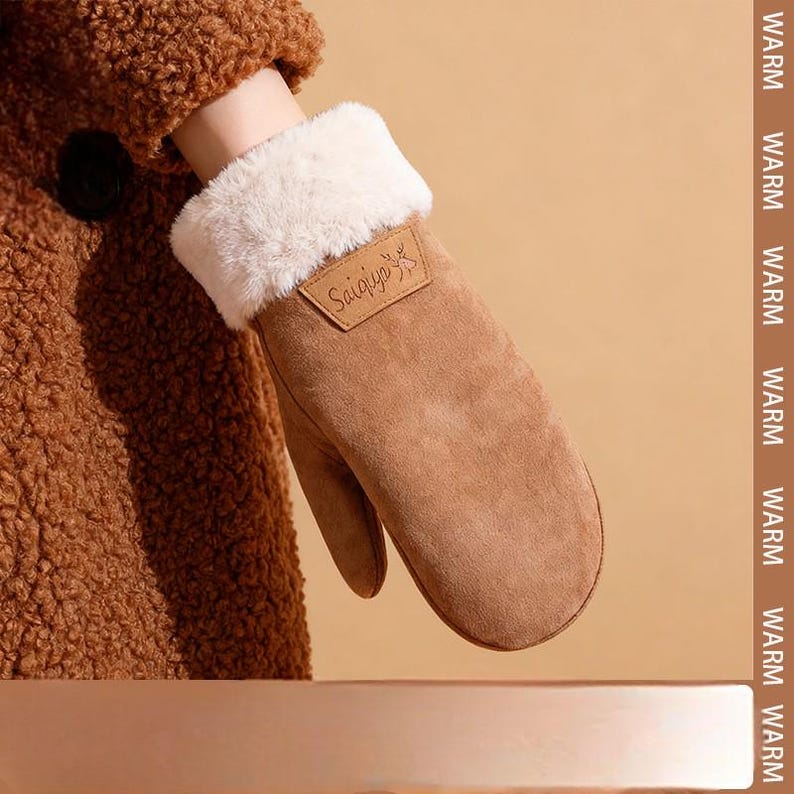 Plush Fleece Lined Mittens, Winter Hand Warmers