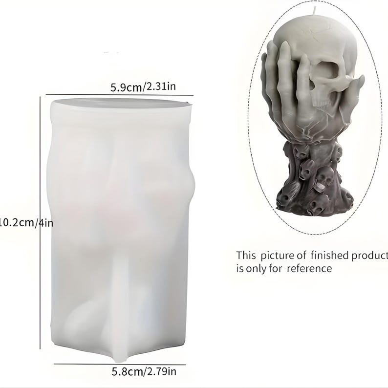 Silicone Mold: Craft Gothic Magic with Our Hand and Skull mold – Perfect for Candles & Resin Art, Turn Wax or Soap into Dark Witchy Art