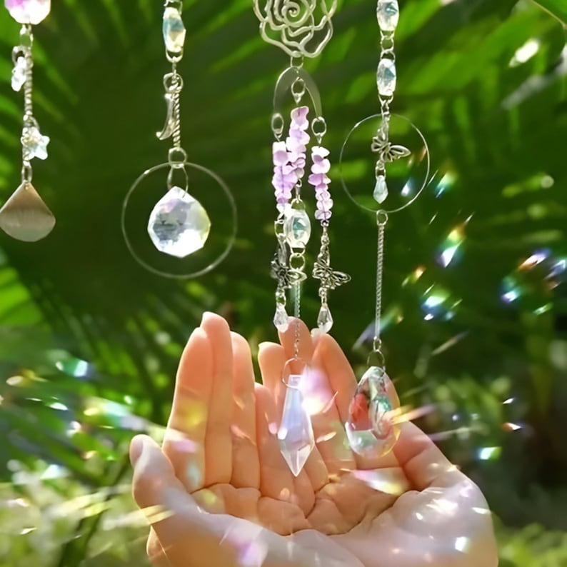 Crystal Suncatcher Kit, Owl & Moon 420pc Rainbow Light Catcher Craft Set, Boho Window Hanging, Gift for DIY Maker, Enchanted Home Accessory