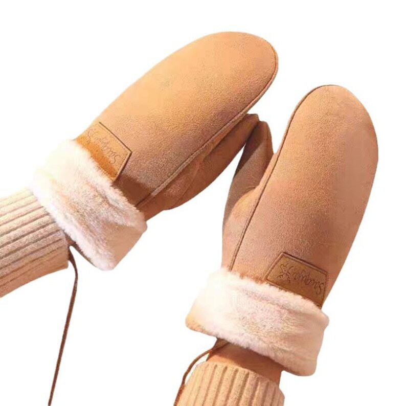 Plush Fleece Lined Mittens, Winter Hand Warmers