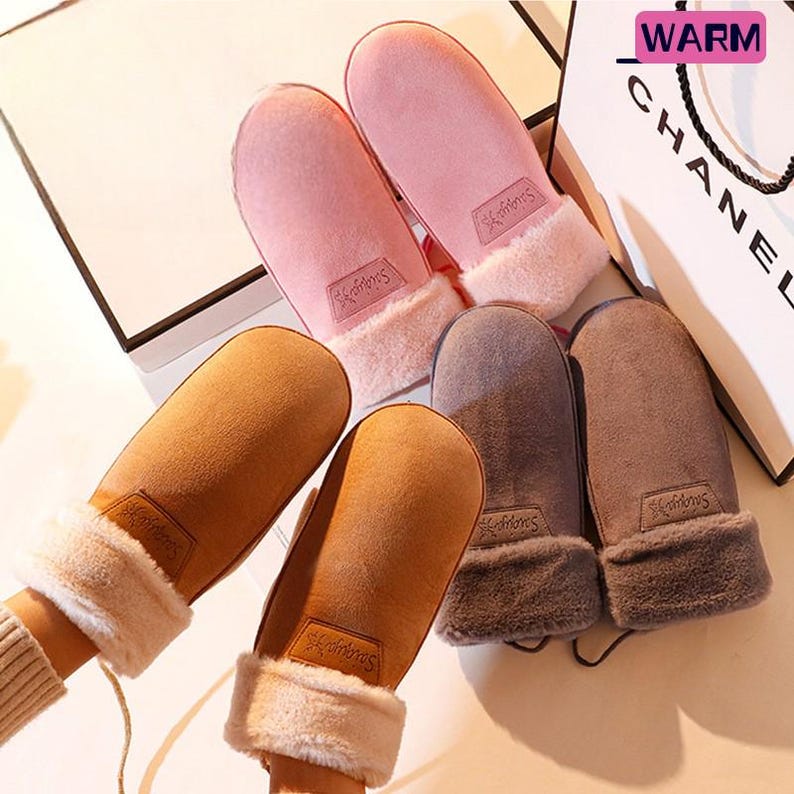 Plush Fleece Lined Mittens, Winter Hand Warmers