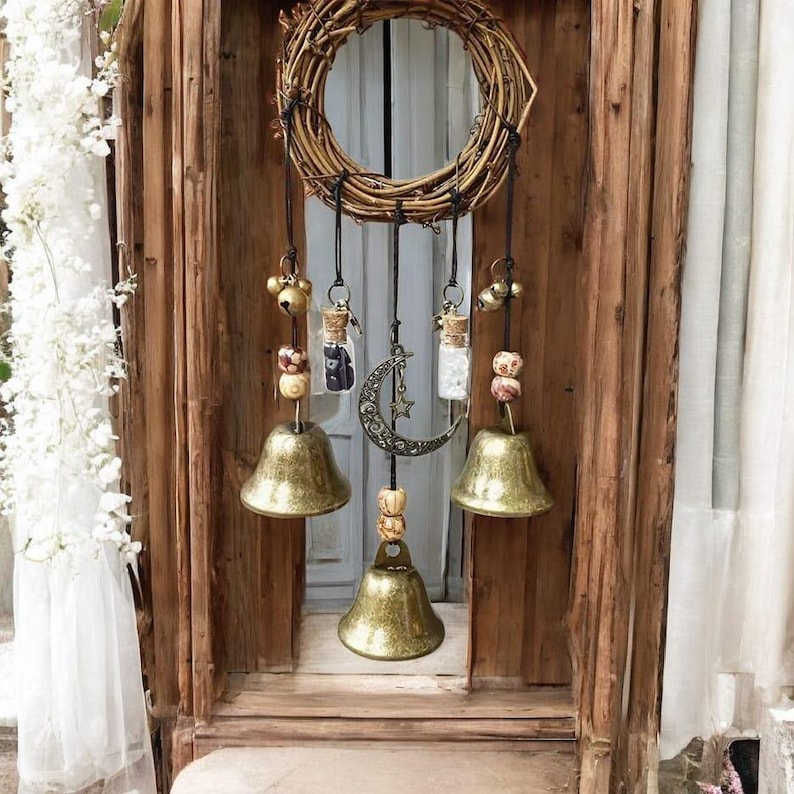Classic Witch Protection Bell Witchy Bells for Spiritual Protection Decor Altar Door Wall Hanging