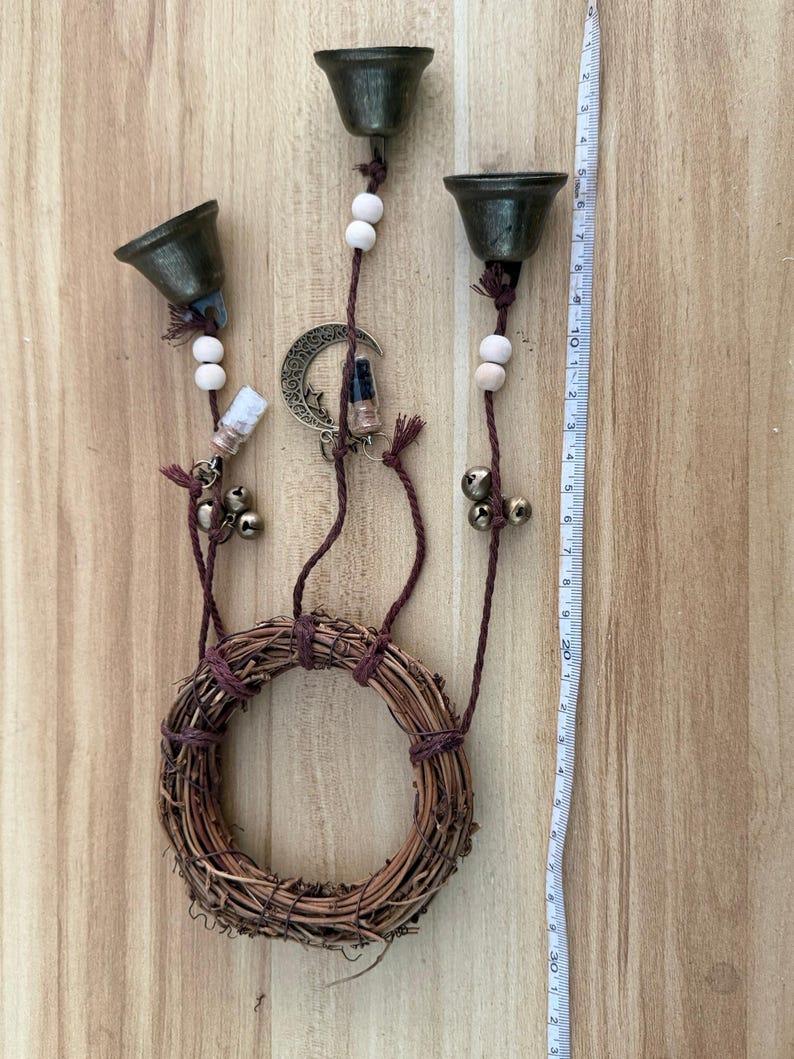 Classic Witch Protection Bell Witchy Bells for Spiritual Protection Decor Altar Door Wall Hanging